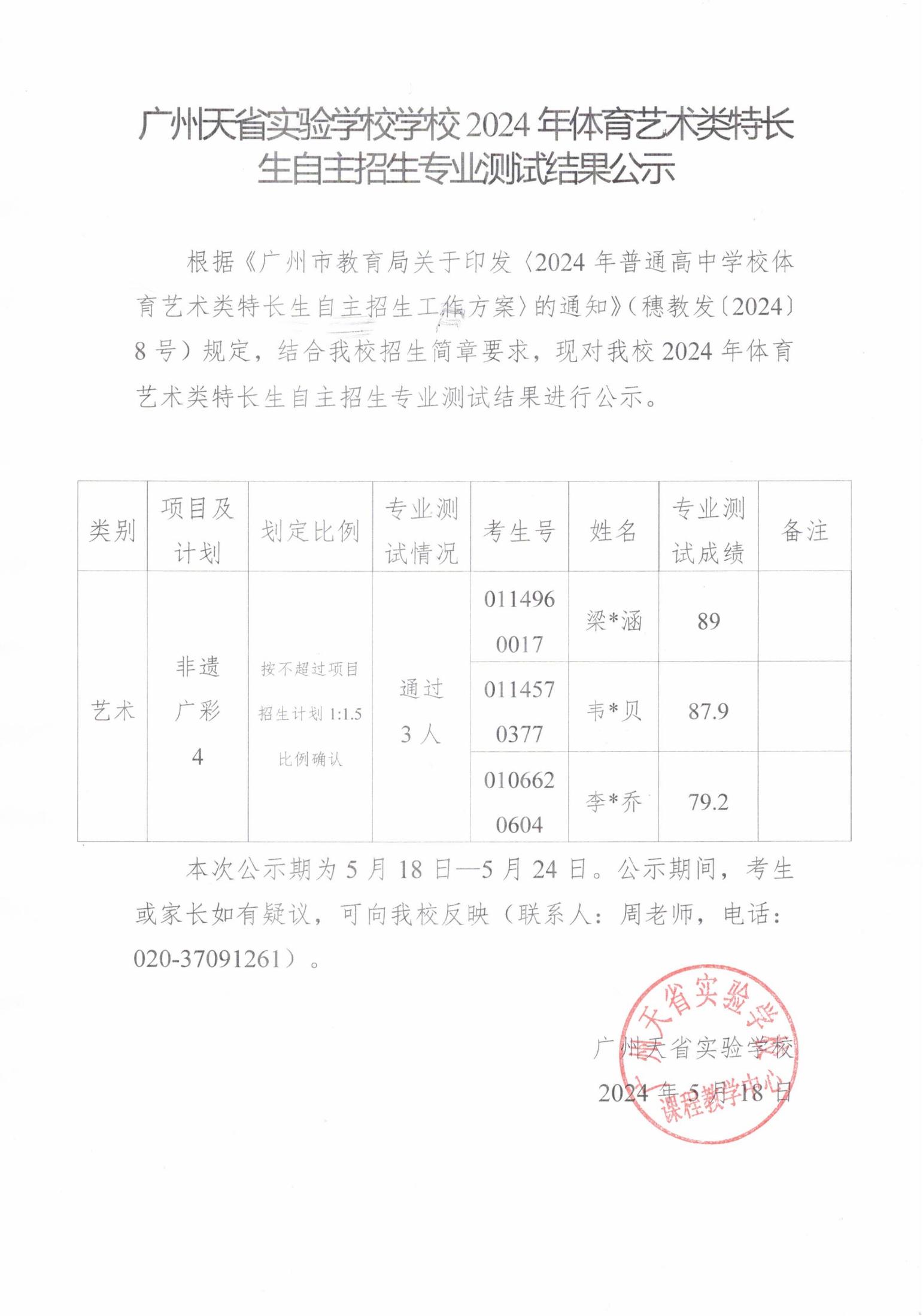 2024艺术特长生专业测试结果公示_00.jpg